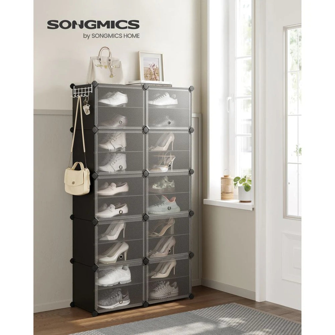 Shoe Organizer Cabinet With Doors 4 To 10 Cubes
