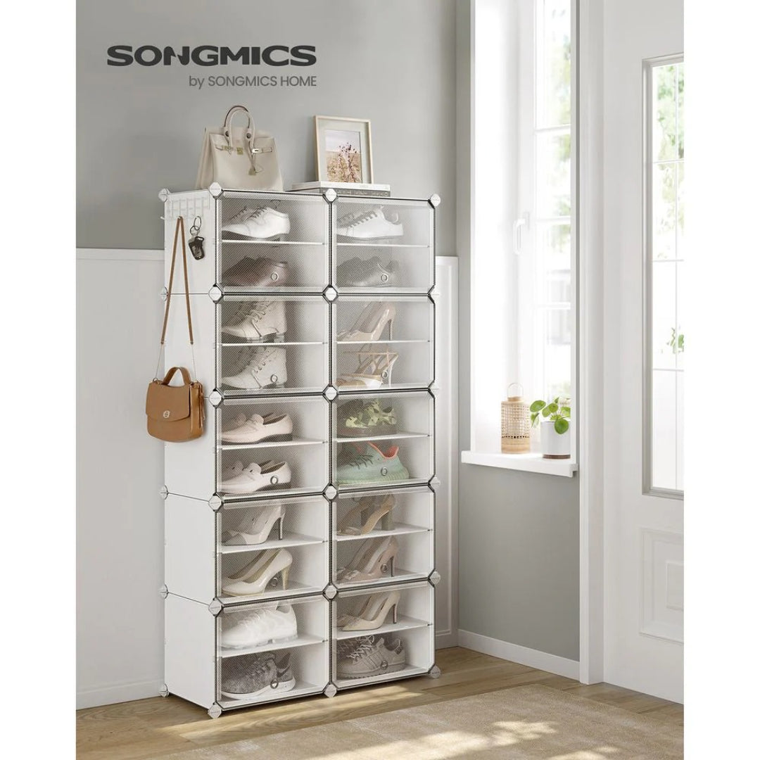 Shoe Organizer Cabinet With Doors 4 To 10 Cubes