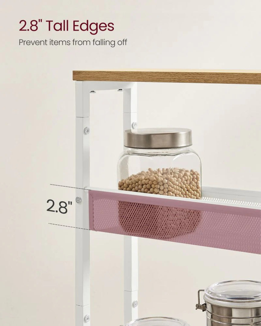 Slim Rolling Storage Cart 4 Or 5 Tier Narrow Utility
