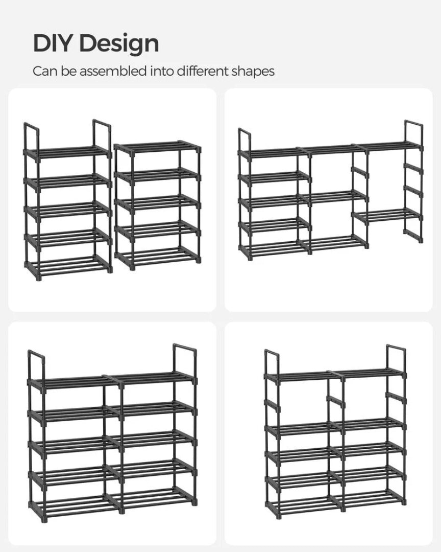 2/3/4/10 Tier Metal Shoe Rack, 36.2/46.1/17.7 Inch Organizer