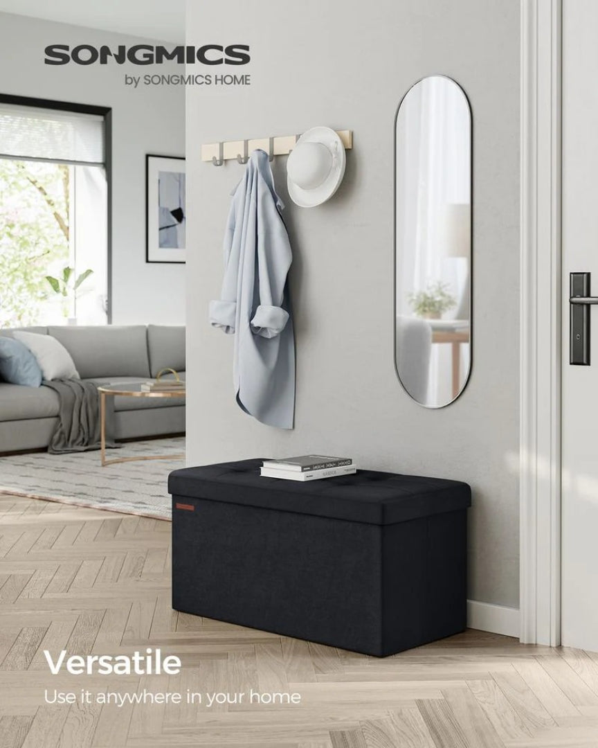 30/43 Inch Storage Ottoman Bench With Flip Lid & Storage Boxes