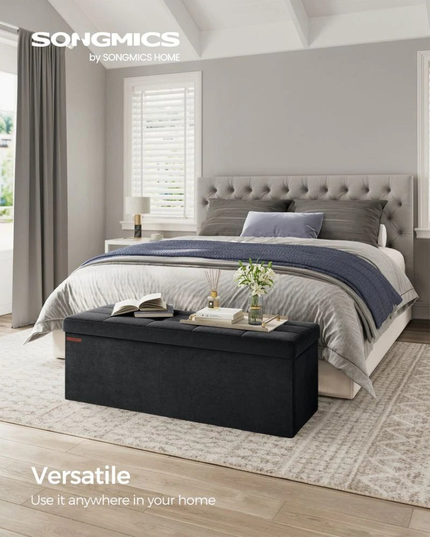 30/43 Inch Storage Ottoman Bench With Flip Lid & Storage Boxes