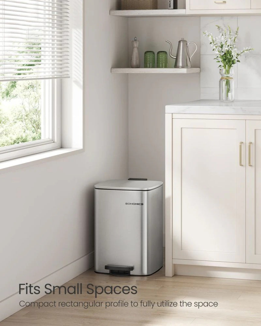 Stainless Steel Step Trash Can with Inner Bucket, 5.2–8 Gallon