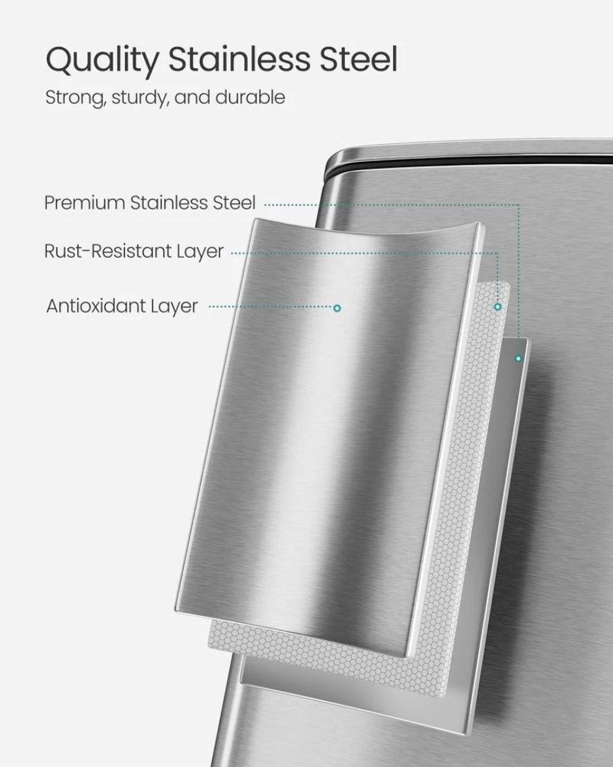 Stainless Steel Step Trash Can with Inner Bucket, 5.2–8 Gallon