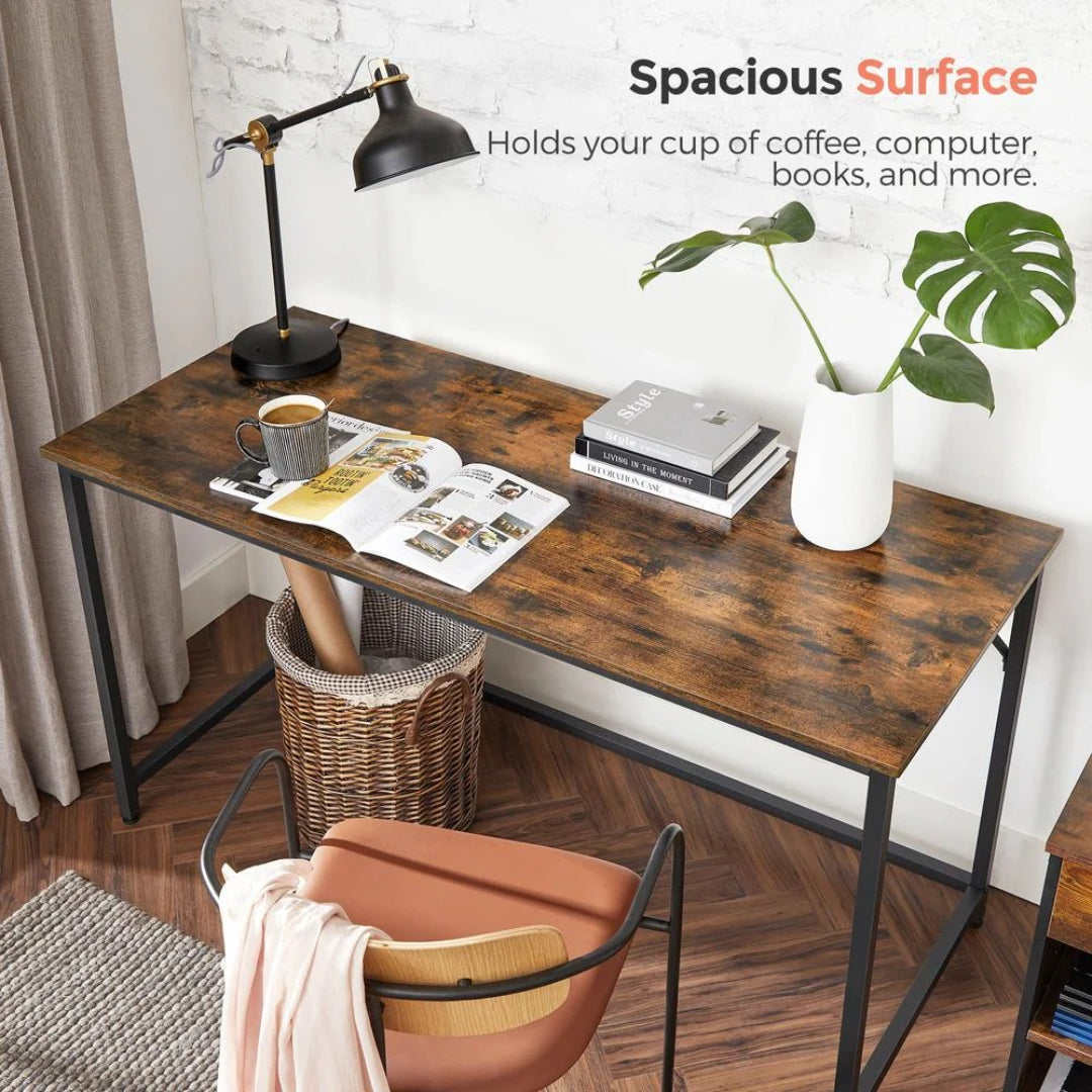 55 Inch Writing Desk For Home Office With Metal Frame