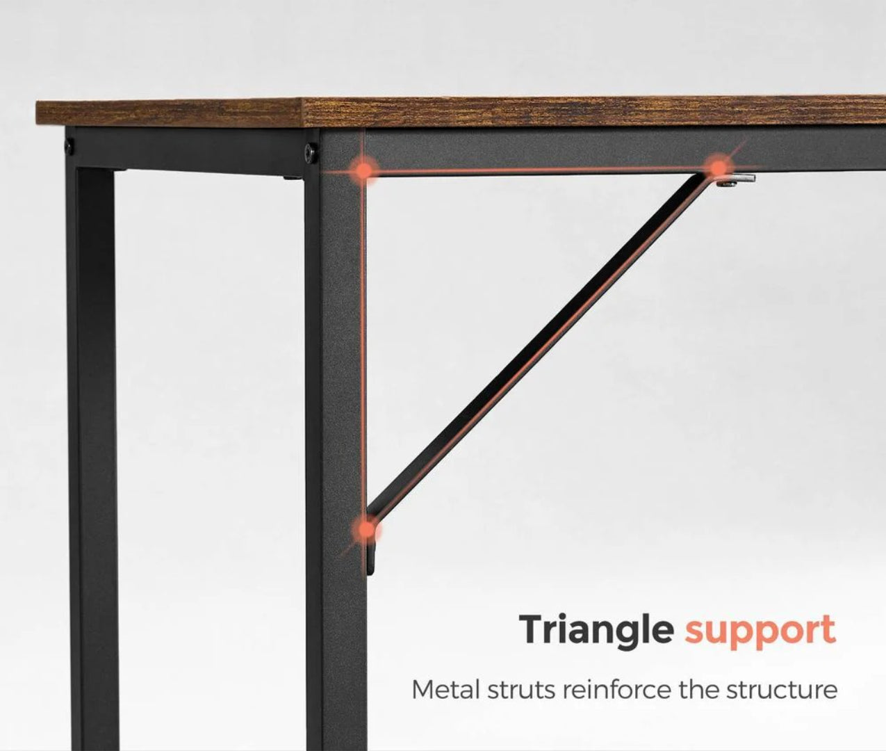 55 Inch Writing Desk For Home Office With Metal Frame