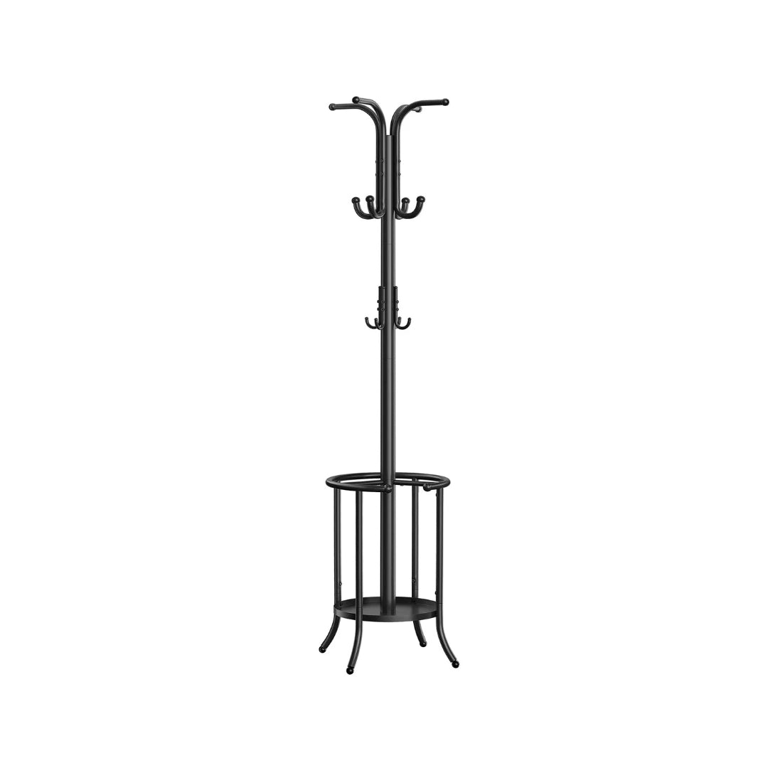 Freestanding Coat Rack With Umbrella Holder & 12 Hooks