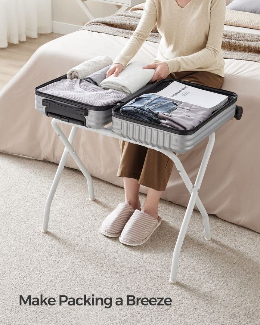 Folding Luggage Rack Steel Suitcase Stand For Guest Room