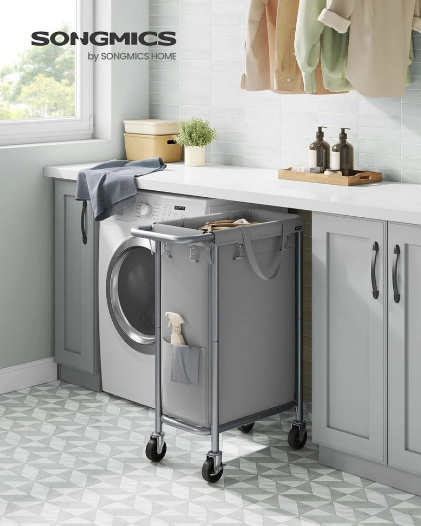 Laundry Basket With Wheels 23.8 Gallon Slim Hamper 31.9in High