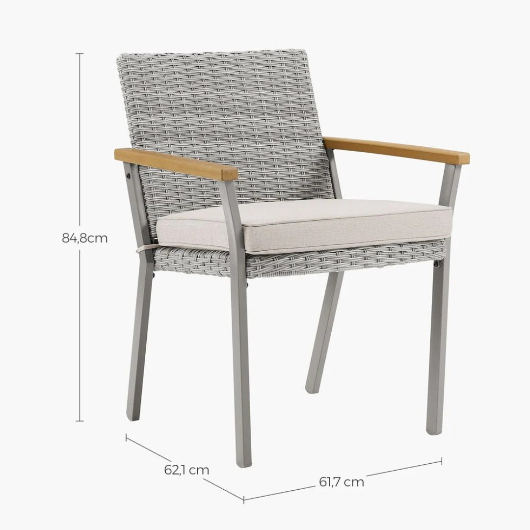 Dining Chair Outdoor Patio Chair With Cushioned Seat 265lb Capacity