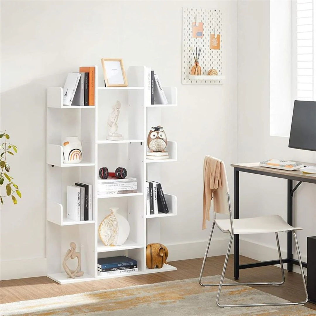 Tree Bookshelf With 13 Shelves Space Saving Bookcase