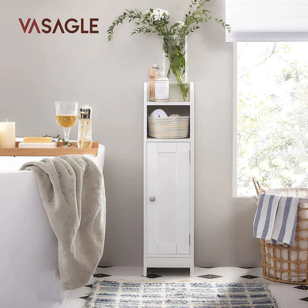 Corner Bathroom Storage Cabinet Slim Floor Cabinet 31.5in High