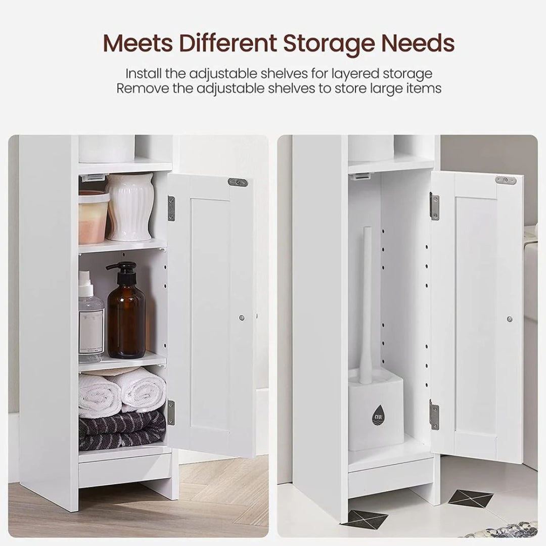 Corner Bathroom Storage Cabinet Slim Floor Cabinet 31.5in High
