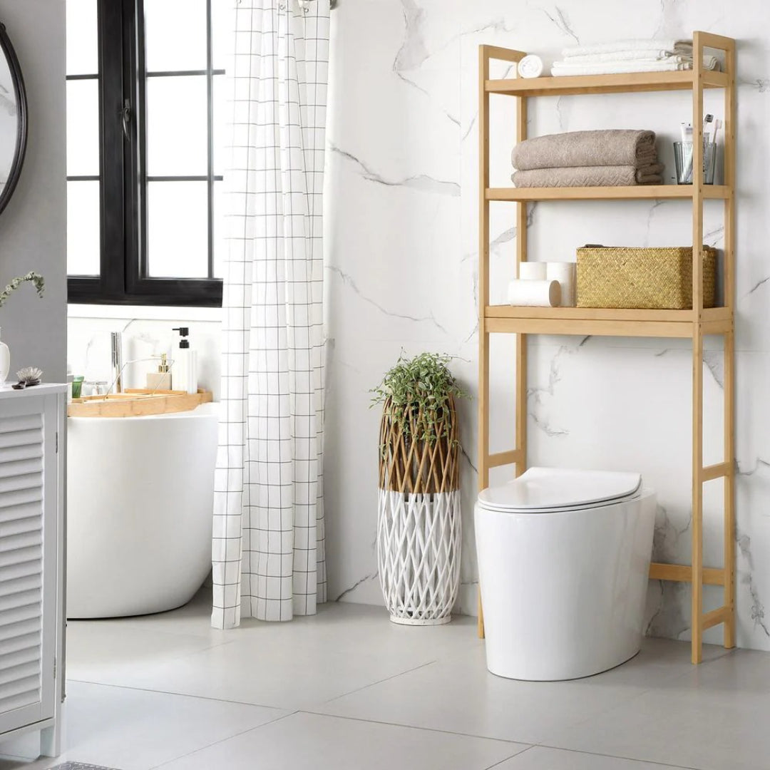 Bamboo Over Toilet Bathroom Organizer 3 Or 4 Tier Shelf