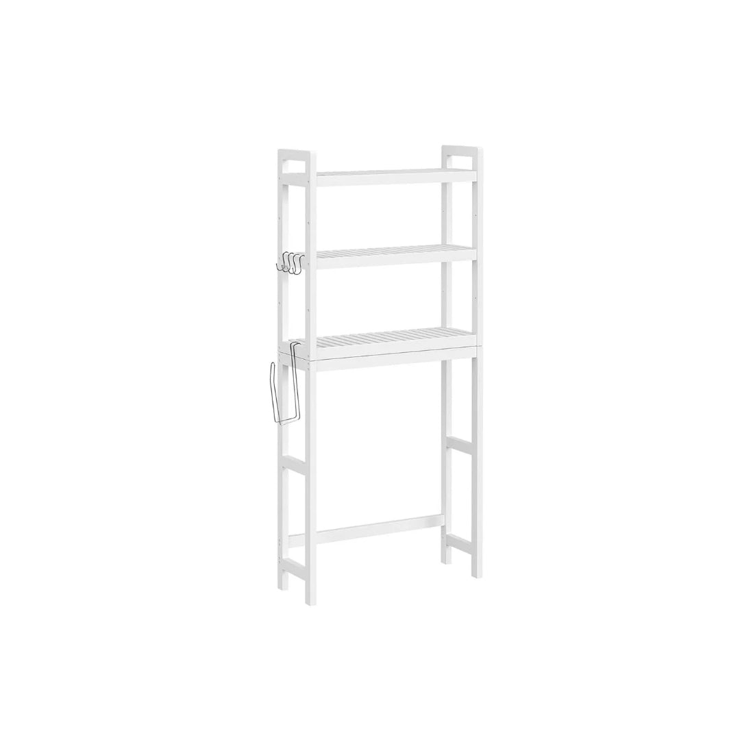 Over Toilet Bathroom Organizer 3-Tier Bamboo Shelf 66.9in High