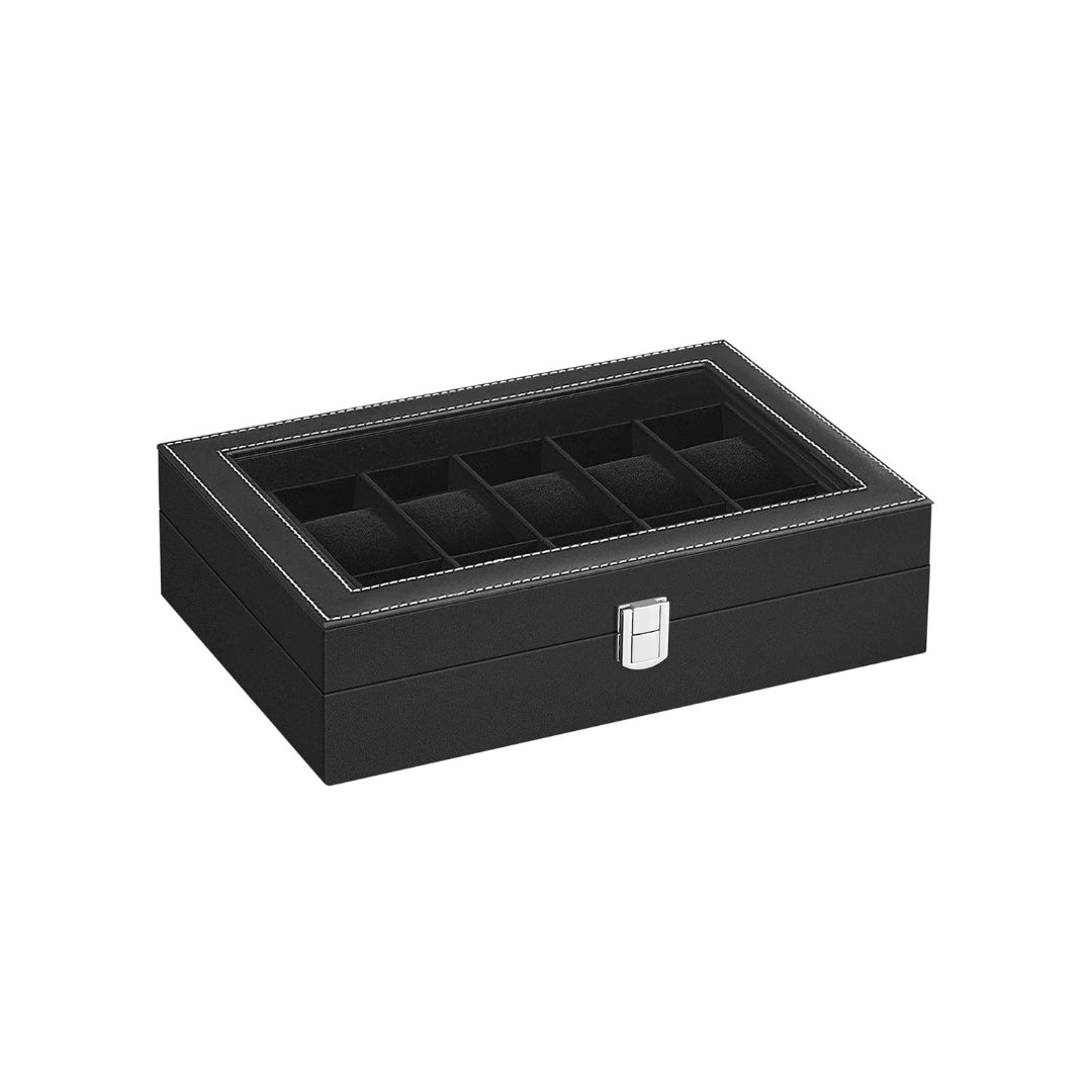 Watch Storage Case With Glass Lid 6 Or 12 Slot Organizer