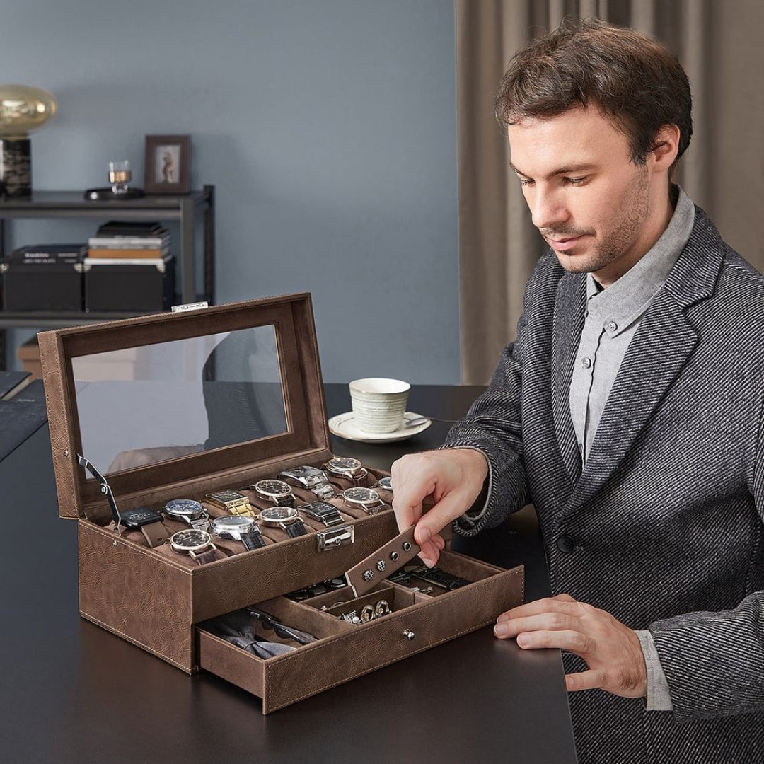 Lockable Watch Box With Glass Lid 6 8 Or 12 Slot