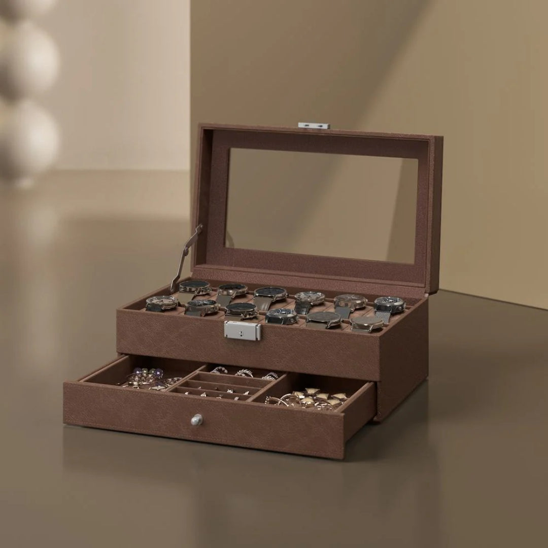 Lockable Watch Box With Glass Lid 6 8 Or 12 Slot
