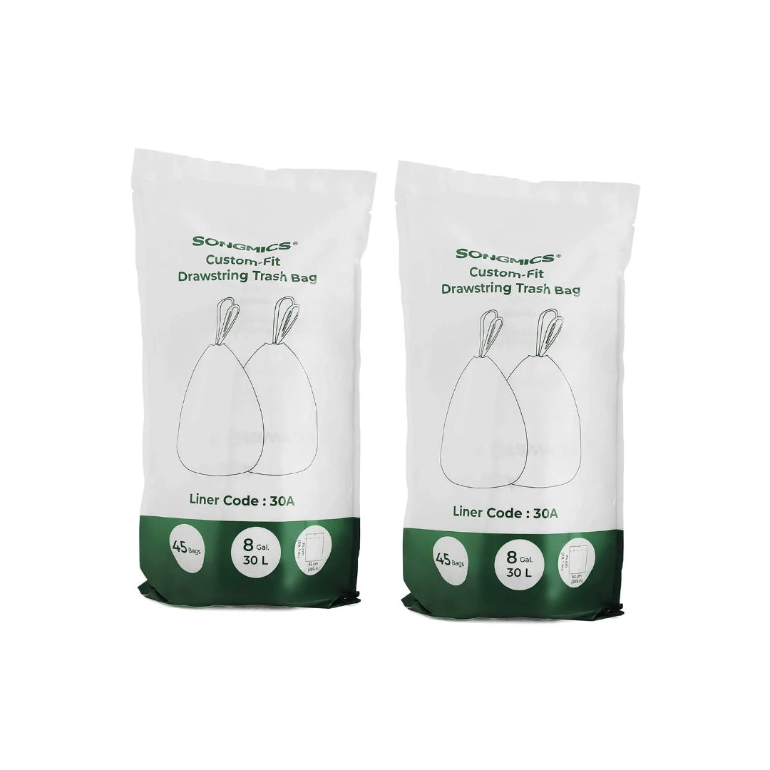 Drawstring Trash Bags, Heavy Duty Leak-Resistant Garbage Bags