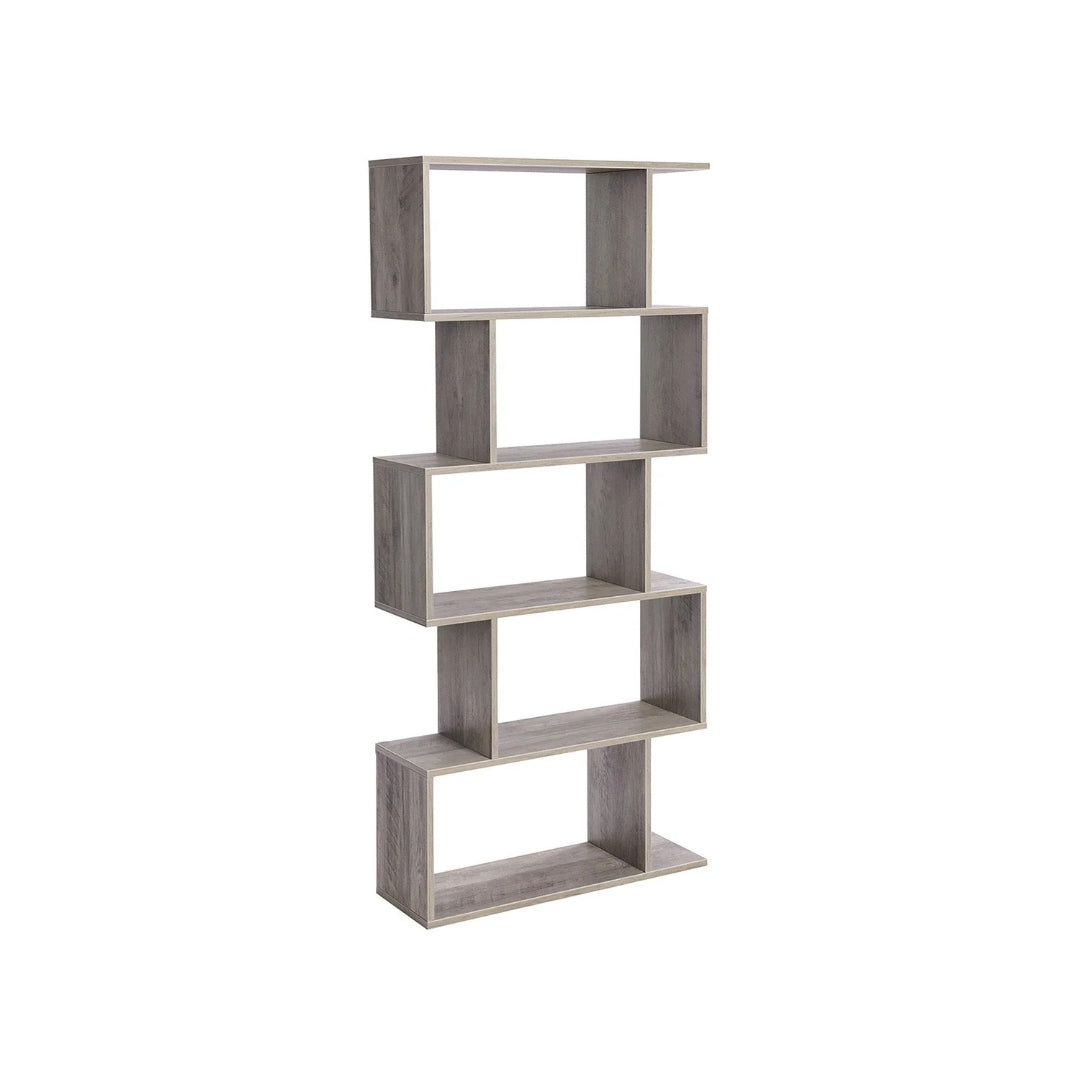 5 Tier Wooden Bookcase, 62.6 Inch Storage Shelf