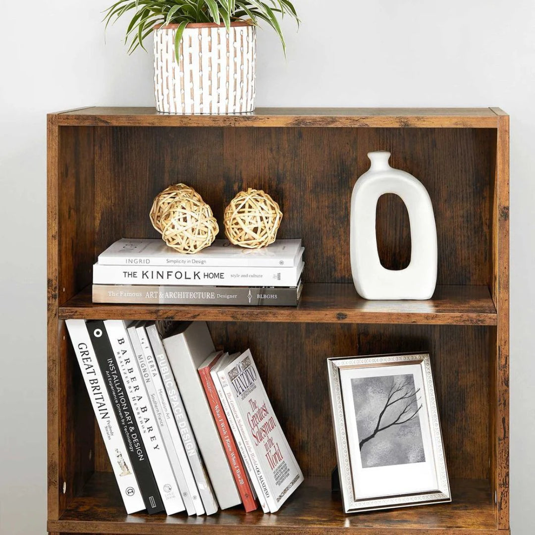 4 Tier Open Bookcase With Adjustable Storage Shelves