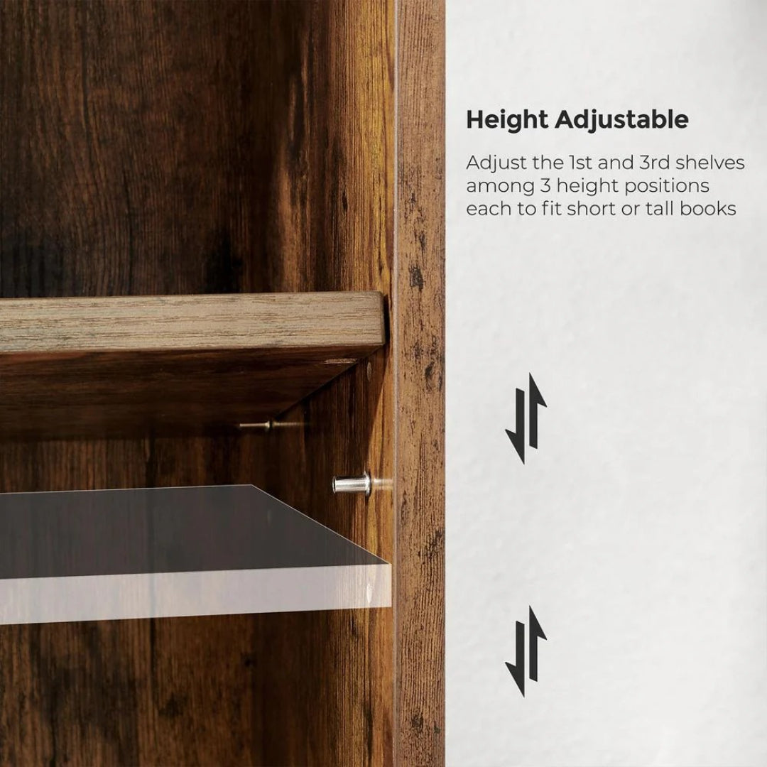 5 Tier Open Bookcase With Adjustable Storage Shelves
