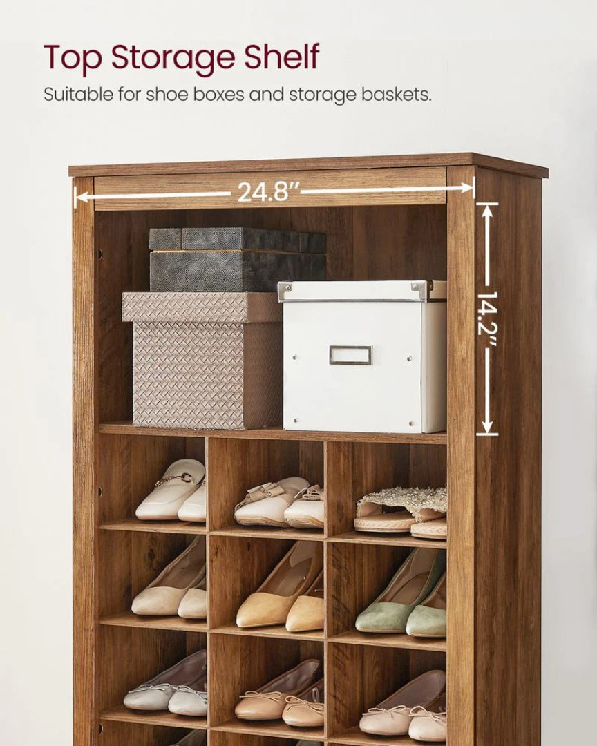 10 Tier Shoe Rack Organizer With Storage Compartments, Tall Unit