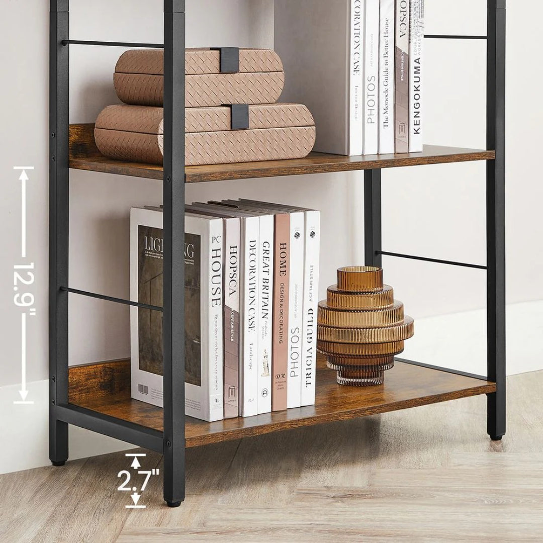 6 Tier Industrial Bookshelf, 70.1 Inch Storage Bookcase