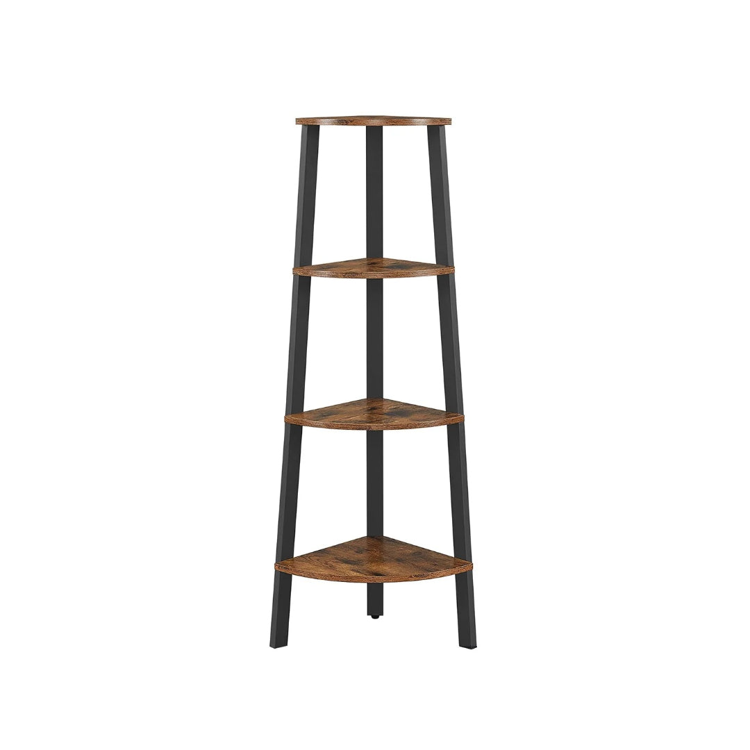 4 Tier Corner Bookshelf, 49.2 Inch Space Saving Storage Shelf