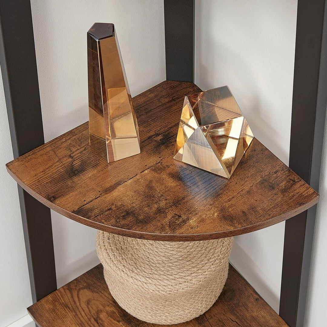 4 Tier Corner Bookshelf Industrial Storage Display Shelf