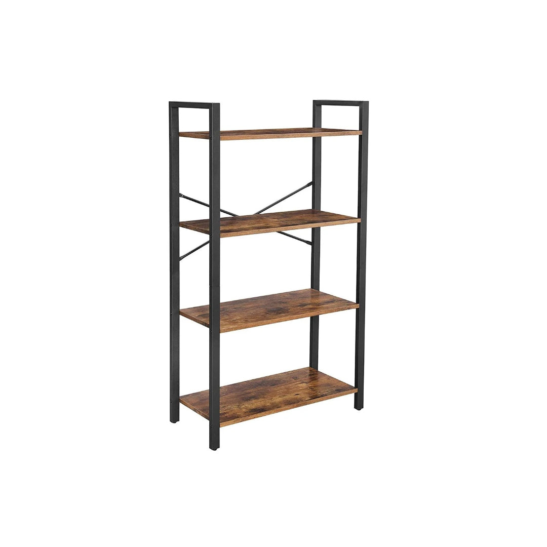 4 Tier Bookshelf With Steel Frame, 47.2 Inch Storage Shelf