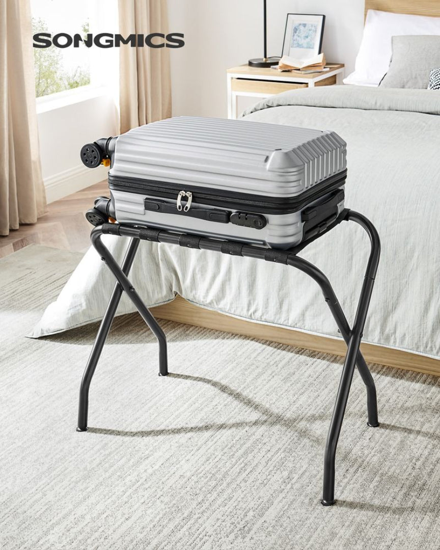 Folding Luggage Rack Steel Suitcase Stand For Guest Room