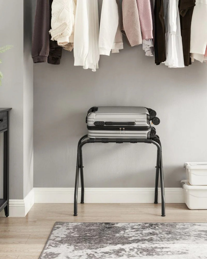 Folding Luggage Rack Steel Suitcase Stand For Guest Room