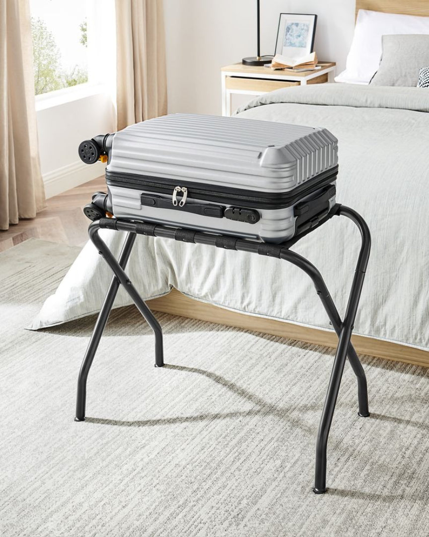 Folding Luggage Rack Steel Suitcase Stand For Guest Room