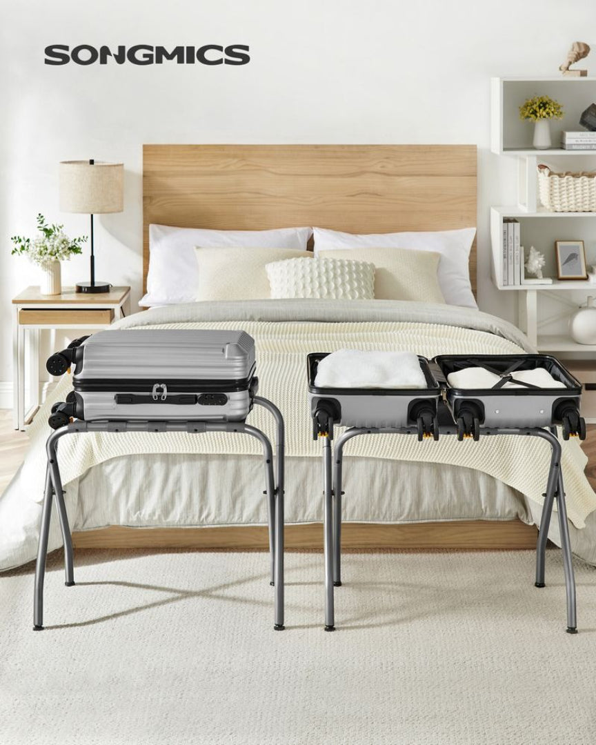 Folding Luggage Rack Steel Suitcase Stand For Guest Room