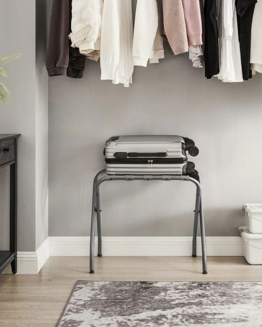 Folding Luggage Rack Steel Suitcase Stand For Guest Room