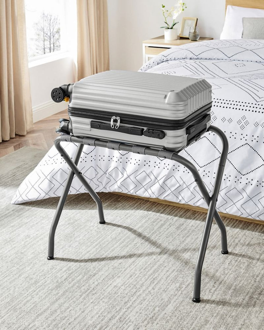 Folding Luggage Rack Steel Suitcase Stand For Guest Room