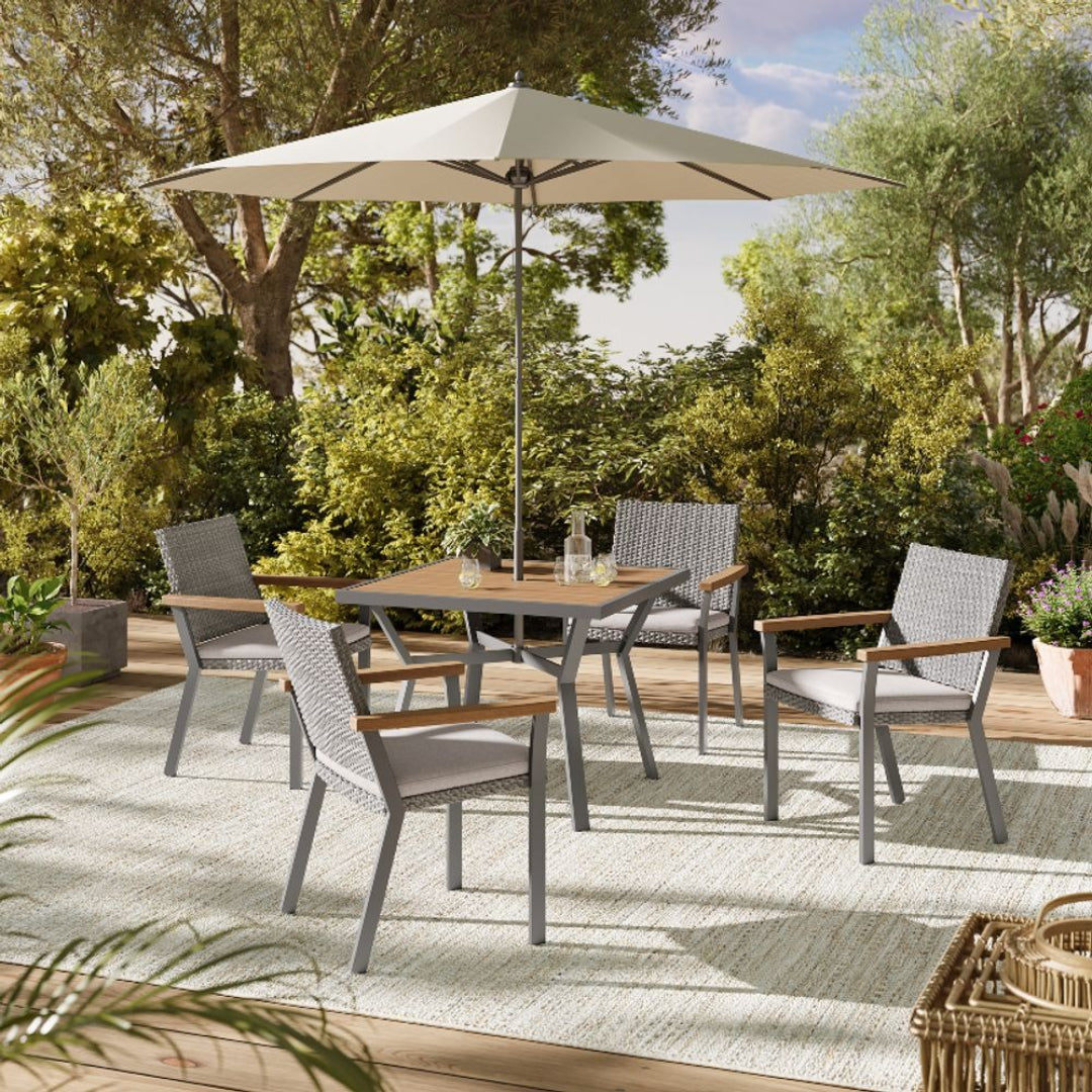 Dining Chair Outdoor Patio Chair With Cushioned Seat 265lb Capacity