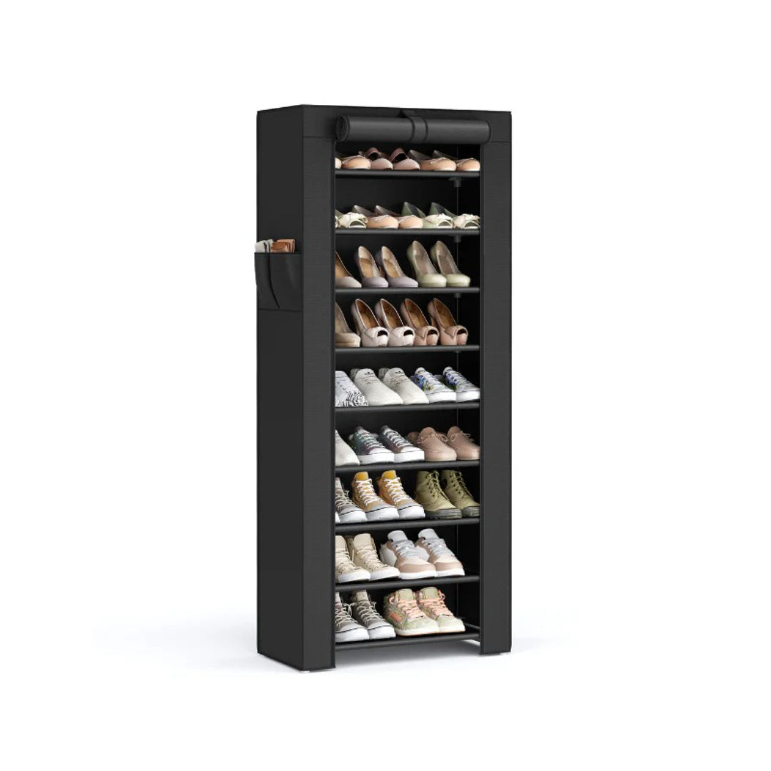 9 Tier Shoe Rack With Cover – product view 1 | Ridgefield New York