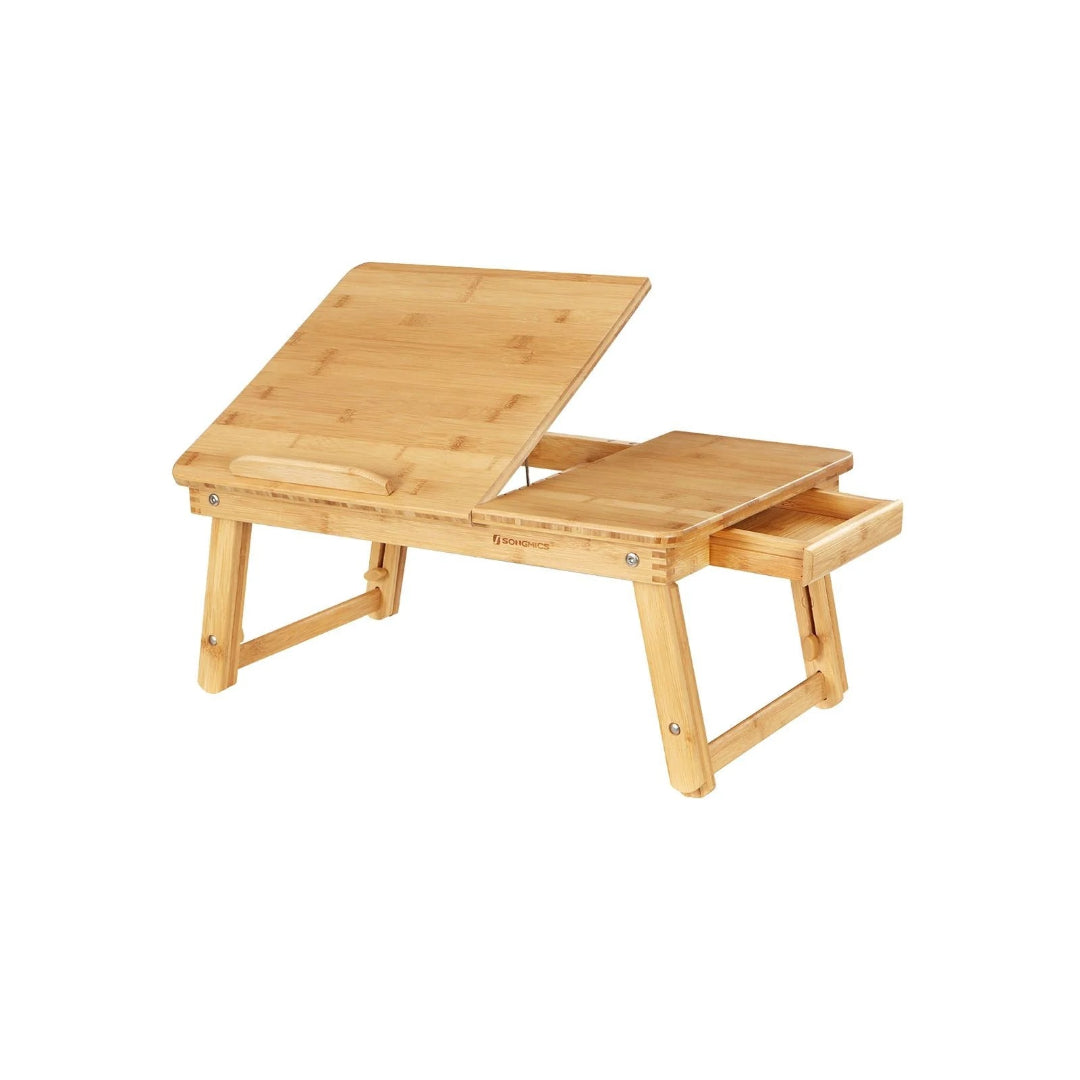 Bamboo Laptop Bed Desk With Tilting Top & Adjustable Height – product view 1 | Ridgefield New York
