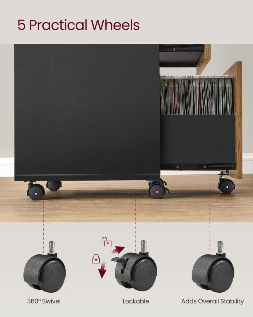 2 Drawer Rolling File Cabinet With Lock & Wheels – product view 5 | Ridgefield New York